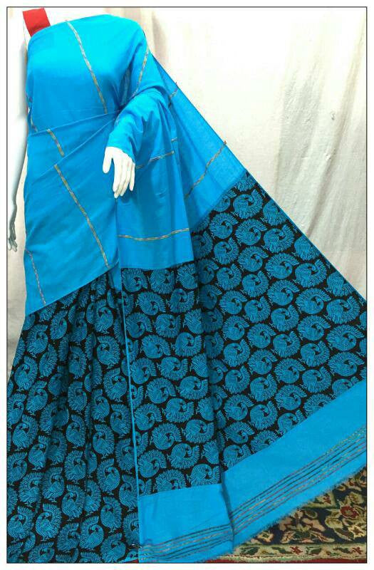 Blue Gurjari Khesh Sarees - Dailybuyys