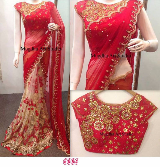 Red Georgette Sarees - Dailybuyys