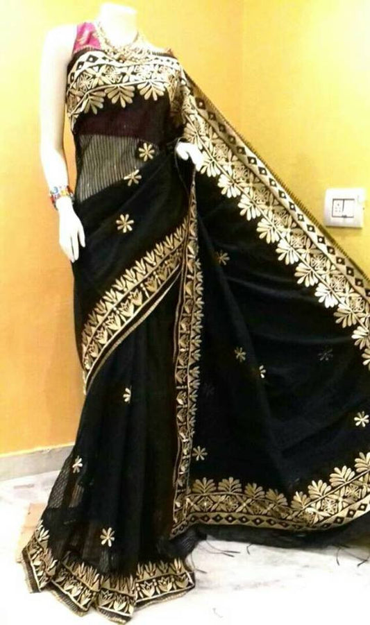 Black Kathiawari Sarees - Dailybuyys