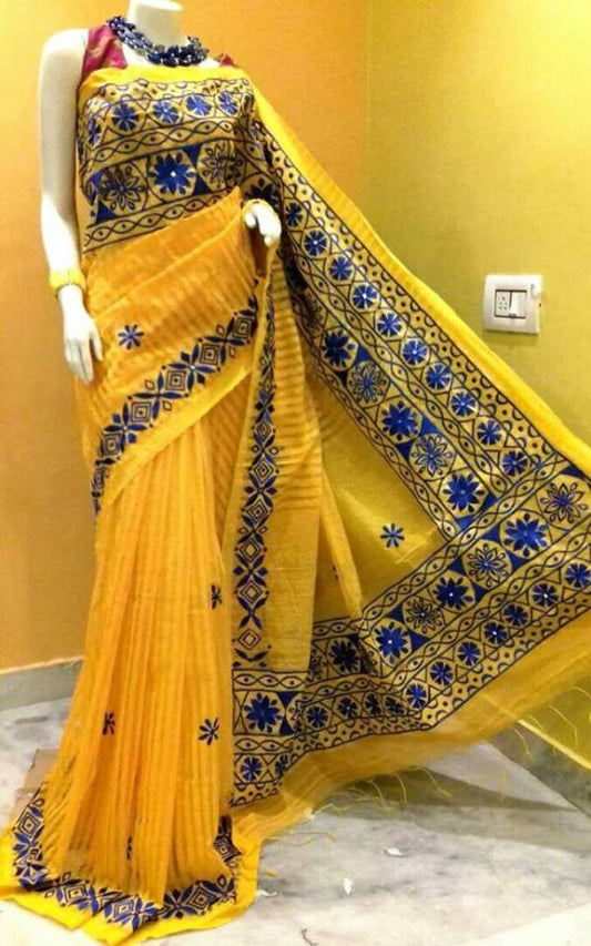 Yellow Kathiawari Sarees - Dailybuyys