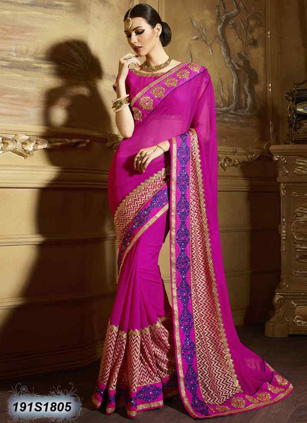 Pink Georgette Sarees