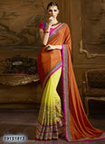 Orange & Yellow Georgette Sarees