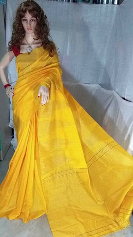 Yellow Giccha Ikkat Sarees