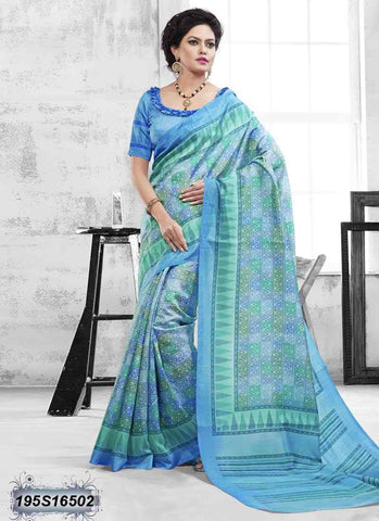 Blue Bhagalpuri Silk Sarees