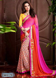 Pink & Orange Georgette Sarees