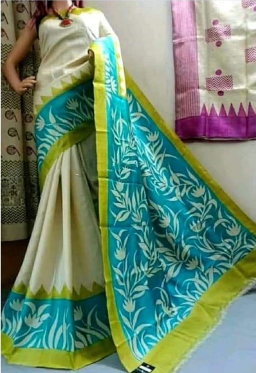 Green Hand Painted Pure Silk Mark Certified Bishnupuri Silk Sarees