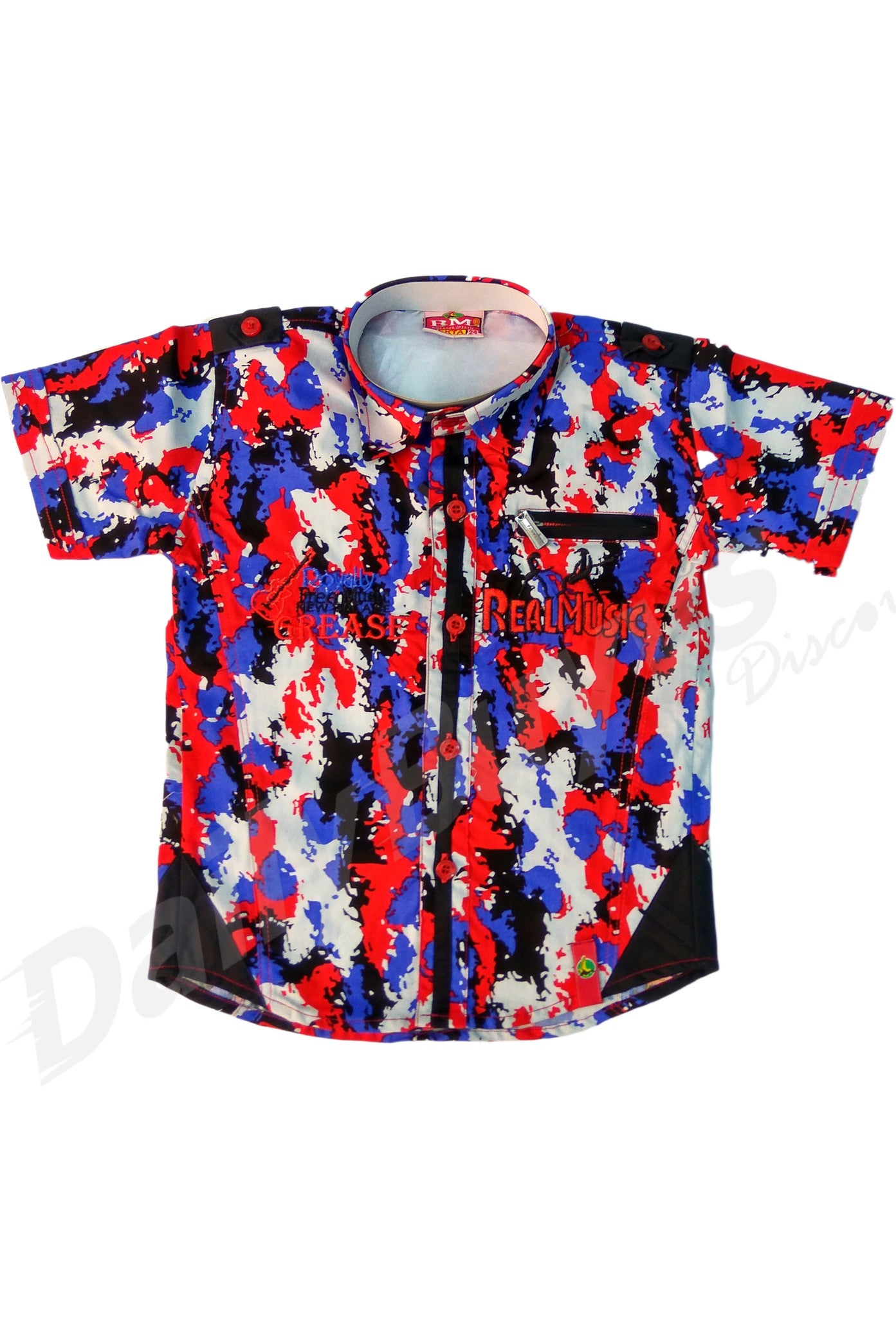 Blue Red White Sleeve Shirt And Black Half Pant Boys Clothing