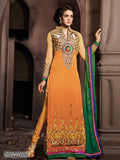 Yellow Semi-Stitched Georgette Salwar