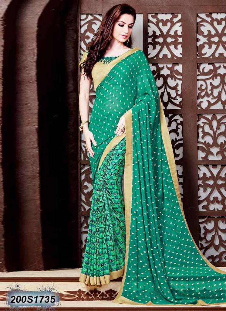 Green Georgette Sarees