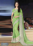 Green & White Georgette Sarees