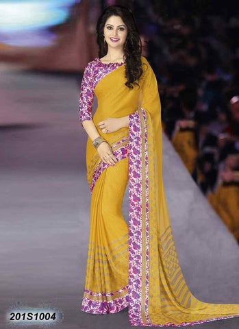 Yellow Georgette Sarees