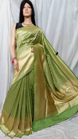 Light Green Opara Silk Sarees