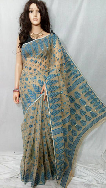 Grey Dhakai Jamdani Sarees