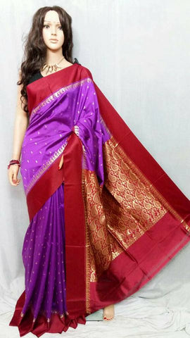 Red Purple Garad Silk Sarees