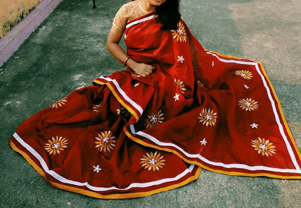 Red Kathiawari Sarees