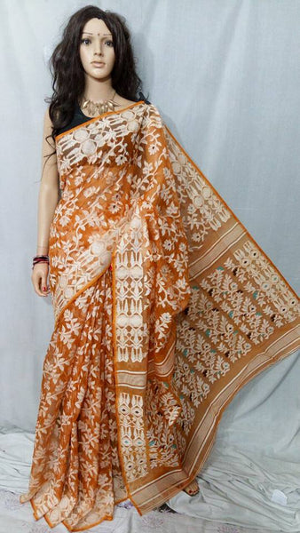 Beige Dhakai Jamdani Sarees