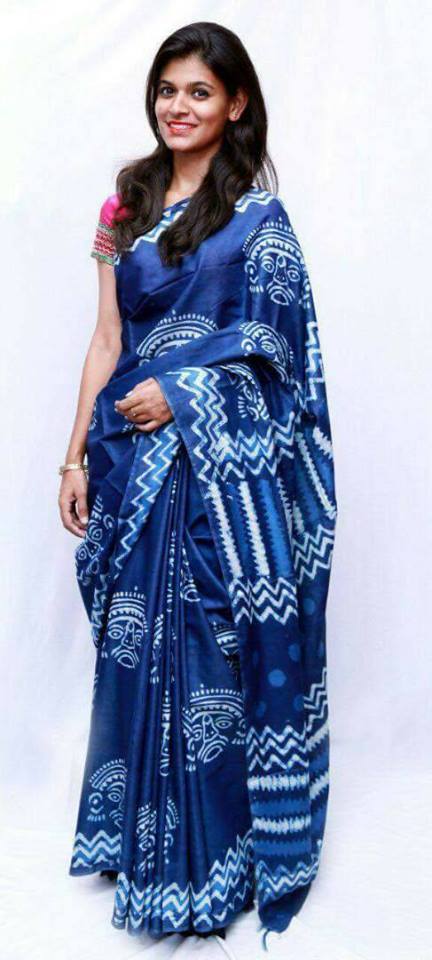 Blue Pure Silk Mark Certified Murshidabad Silk Sarees - Dailybuyys