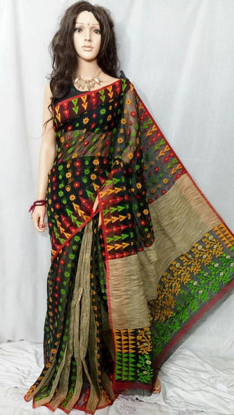 Maroon Dhakai Jamdani Sarees