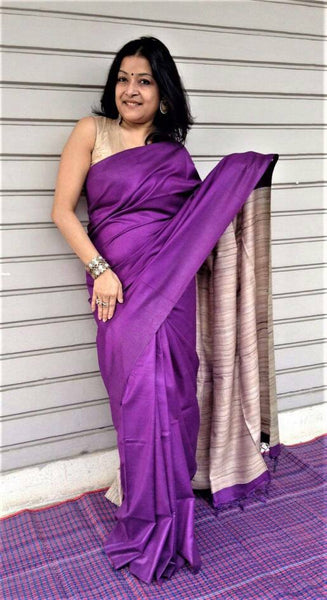 Pure Silk Mark Certified Tussar Ghicha Silk Sarees