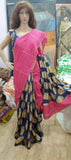 Blue Pink Pure Cotton Khesh Sarees