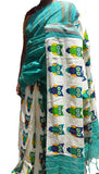 Green White Pure Cotton Khesh Sarees