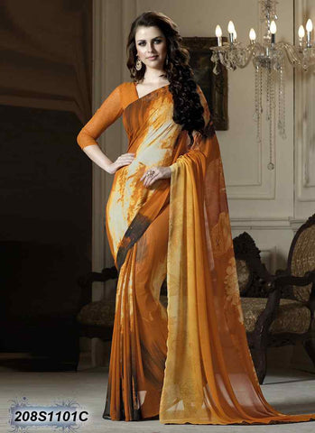 Yellow Georgette Sarees