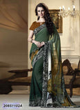 Green & Brown Georgette Sarees