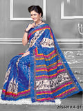 Royal Blue & Offwhite Fancy Silk Sarees