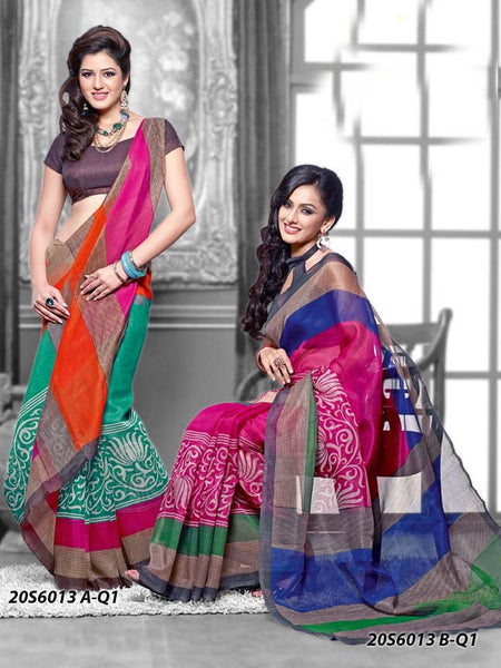 Multi Colour2 Fancy Silk Sarees