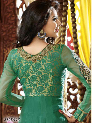 Green Blue Satin Salwar