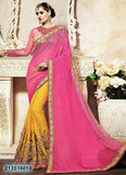 Pink & yellow Georgette Sarees