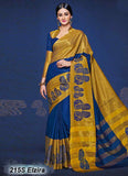 Blue & Golden Modal Pure Cotton Gota Sarees