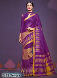 Purple  Modal Pure Cotton Gota Sarees