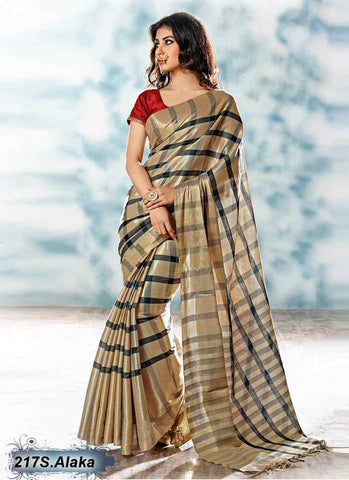 Beige Modal Pure Cotton Gota Sarees