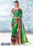 Parrot Green & Beige Modal Pure Cotton Gota Sarees