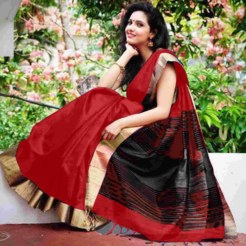 Red Raw Silk Sarees