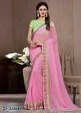 Pink & Green Georgette Sarees