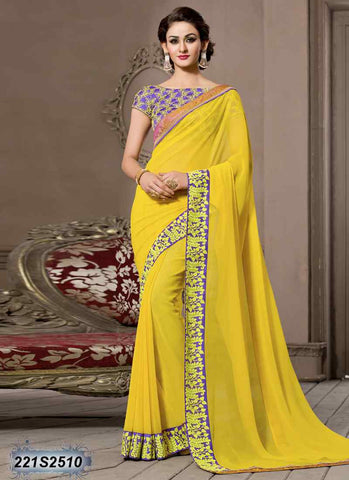 Yellow Georgette Sarees