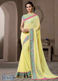 Lemon Yellow Georgette Sarees