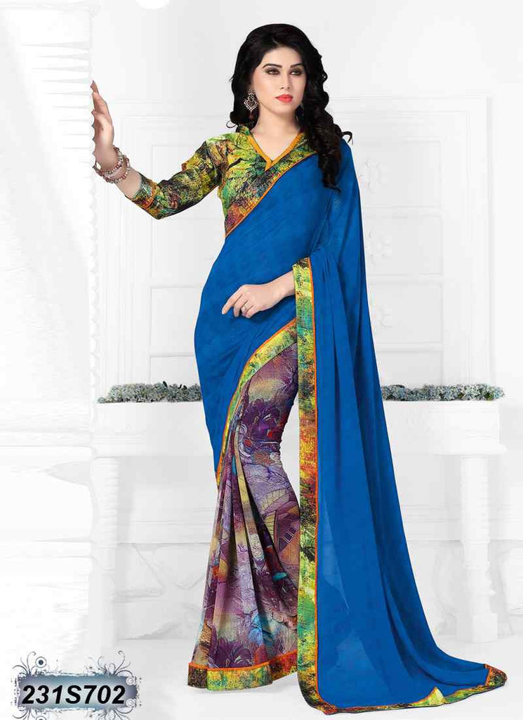 Blue Georgette Sarees