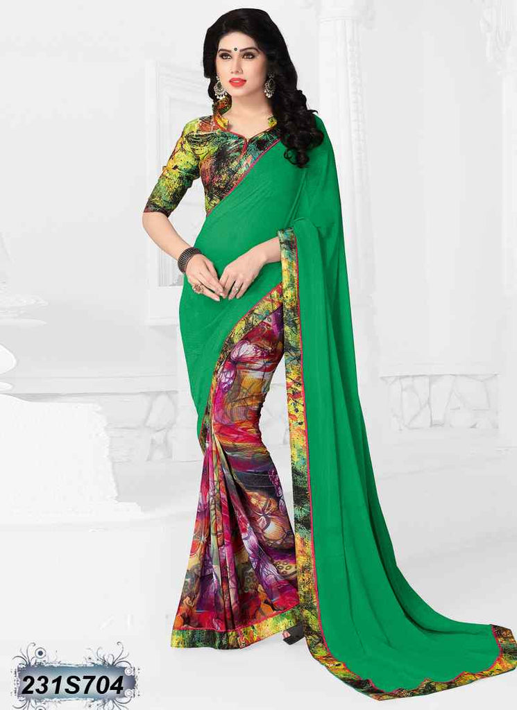 Green & Multi Georgette Sarees