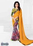 Yellow & Multi Georgette Sarees