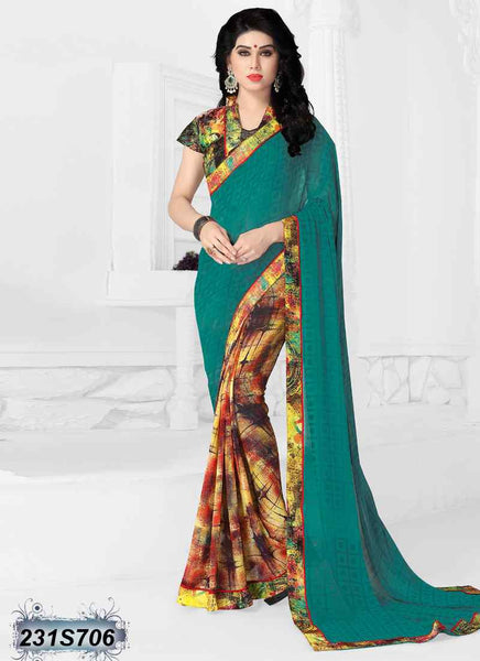 Green & Multi Georgette Sarees