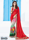 Red & Multi Georgette Sarees