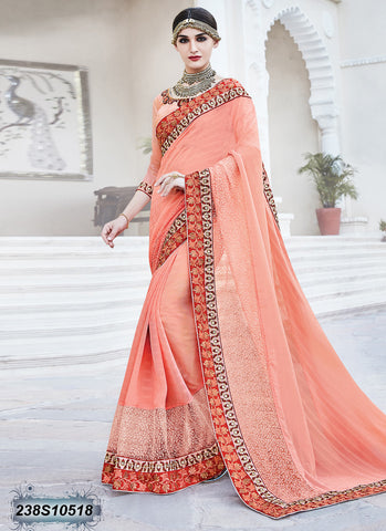 Peach Georgette Sarees