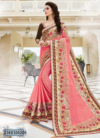 Peach Georgette Sarees