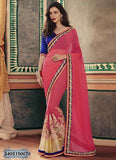 Pink & Beige Georgette Sarees