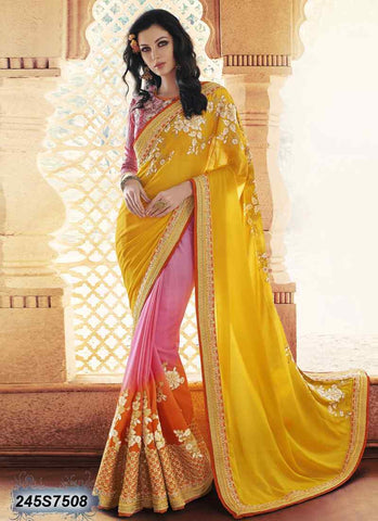 Yellow Georgette Sarees