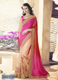 Pink & Red Net Sarees Get Extra 10% Discount on All Prepaid Transaction