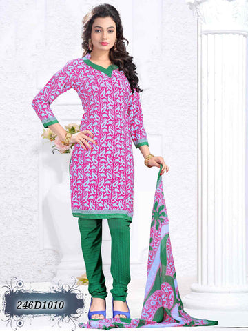 Pink,Green Crepe Salwar